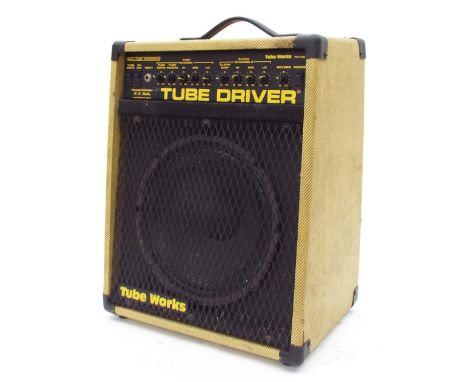 Tube Works Tube Driver guitar amplifier, made in USA, ser. no. 48607, speaker/grille frontage requires re-setting