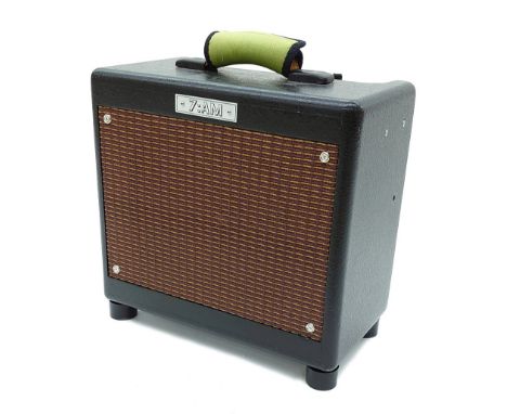 7:AM Hybrid PV9 valve 1 watt battery amplifier, adapted from a Crate amplifier with Celestion Eight 15 speaker