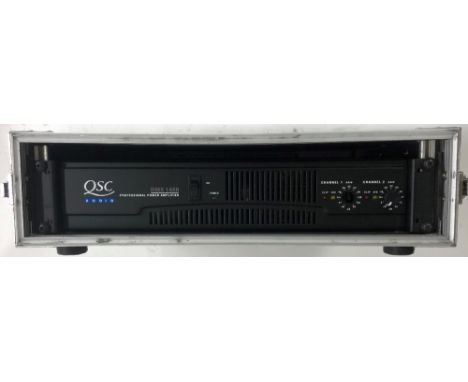QSC RMX-1450 power amplifier fitted within a rack flight case