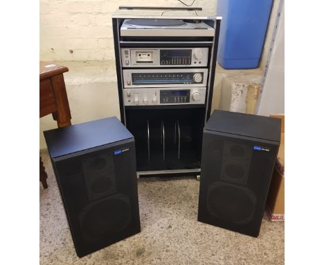 Pioneer Hi-Fi system: PL-320 turntable, C-T520 tape deck, TX-520L tuner, SA-520 amplifier, plus hi-fi cabinet and pair of Pio