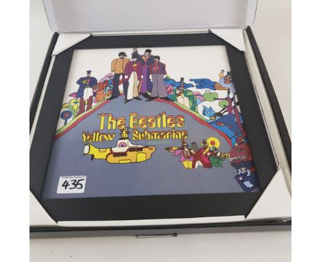 The Beatles album cover: 'Yellow Submarine', in the form of a framed ceramic tile by Coalport: 30 x 30cm 