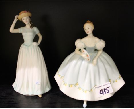 Royal Doulton figurines: First Dance HN2803 together with Happy Birthday 2001 HN4308 (2nd) (2). 