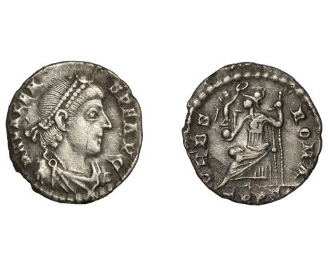 Roman Imperial Coinage, Valens (364-378), Siliqua, Trier, 364-7, d n valen-s avg, pearl-diademed, draped and cuirassed bust r