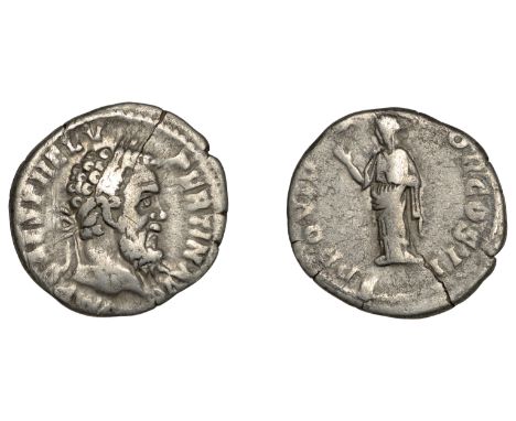 Roman Imperial Coinage, Pertinax (193), Denarius, 193, laureate head right, rev. Providenatia standing left, star above, 2.70