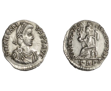 Roman Imperial Coinage, Arcadius (383-408), Siliqua, Trier, 392-5, d n arcapi-vs p f avg, pearl-diademed, draped and cuirasse