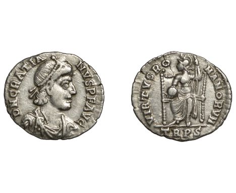 Roman Imperial Coinage, Gratian (367-383), Siliqua, Trier, 378-83, d n gratia-nvs p f avg, pearl-diademed, draped and cuirass