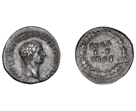 Roman Imperial Coinage, Claudius (41-54), Denarius, 46-7, reads tr p vi imp xi, laureate head right, rev. spqr p p obcs in th