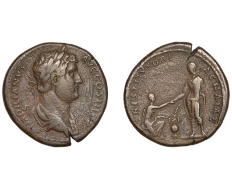 Roman Imperial Coinage, Hadrian (117-138), Sestertius, 130-3, laureate and draped bust right, rev. restitvtori achaiae, emper