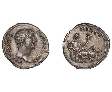 Roman Imperial Coinage, Hadrian (117-138), Denarius, 130-3, bare-headed bust right, rev. nilvs, Nilus reclining, holding reed