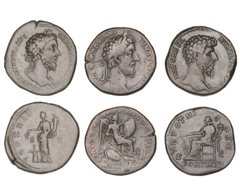 Roman Imperial Coinage, Marcus Aurelius, Sestertius, 175, laureate head right, rev. Annona standing left, holding corn-ears o