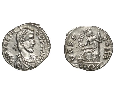 Roman Imperial Coinage, Eugenius (392-394), Siliqua, Lugdunum, d n evgeni-vs p f avg, pearl-diademed, draped and cuirassed bu