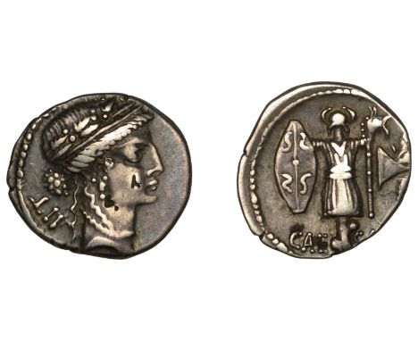 Roman Imperatorial Coinage, The Caesarians, Julius Caesar, Denarius, travelling military mint, spring-summer 48, diademed hea