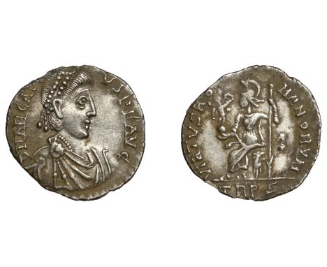 ‘S’ in Reverse Field   Roman Imperial Coinage, Arcadius (383-408), Siliqua, Trier, 392-5, d n arcadi-vs p f avg, pearl-diadem