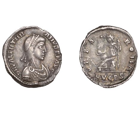 Roman Imperial Coinage, Valentinian II (375-392), Siliqua, Lugdunum, 388-92, pearl-diademed, draped and cuirassed bust right,