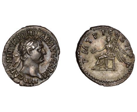Roman Imperial Coinage, Trajan (98-117), Denarius, 98-9, laureate head right, rev. Pax seated left on stool, holding patera a