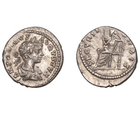 Roman Imperial Coinage, Caracalla (198-217), Denarius, Laodicea ad Mare, 200-1, laureate and draped bust right, rev. Securita