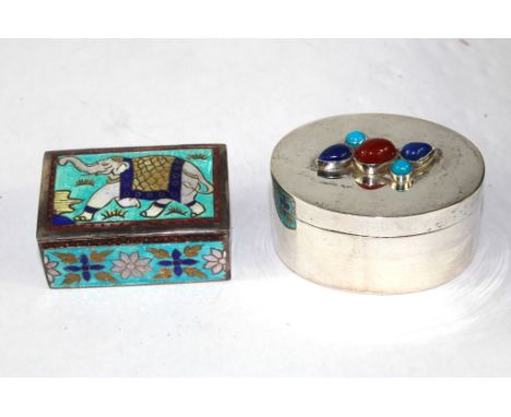Two silver and enamel snuff boxes