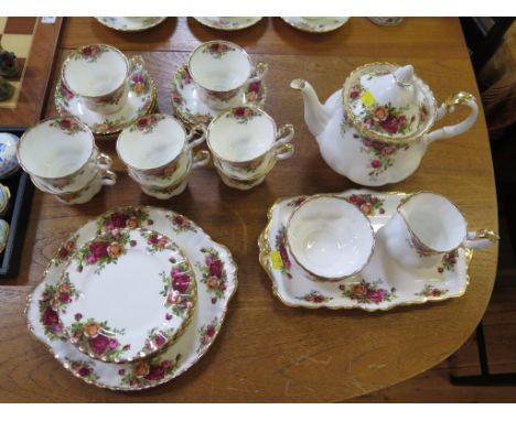 A Minton Marlow pattern part tea service, 23 pieces, and a Royal Albert Old Country Roses pattern tea service 30 pieces