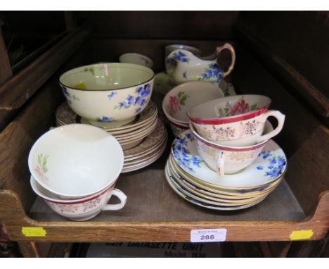 A Tuscan blue floral part tea service, 20 pieces, and a Royal Alma part tea service 18 pieces