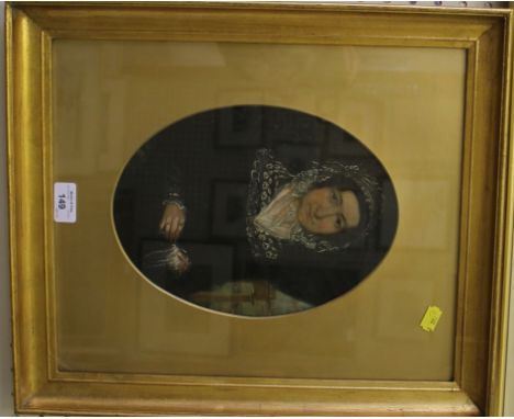 19th Century English School Half length portrait of a lady, inscribed on the stretcher 'Duchess of Kent 1821' Oil on canvas 2