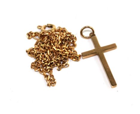 A 9 carat gold cross chain