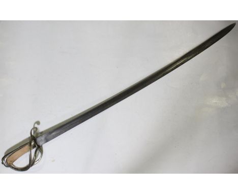 An 1821 pattern light cavalry sergeants sword, lacking scabbard and with replacement wooden grip 