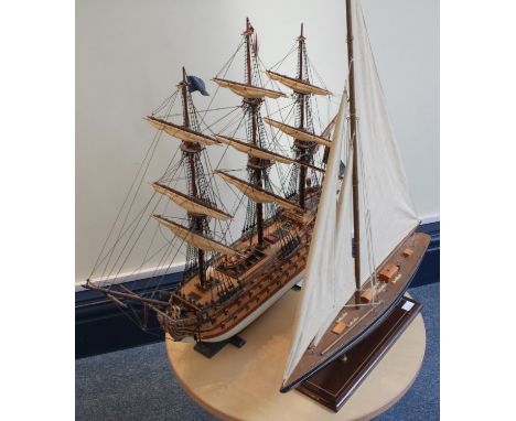 A scratch built model of the 80-gun third rate ship of the line, HMS Newark, launched at Hull on 3 June 1695, this model repr