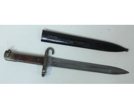 An Austrian-Hungarian Empire period M1895 pattern rifle bayonet, early 20th C/ WW1, for the 8mm Mannlicher rifle, 9.5" fuller