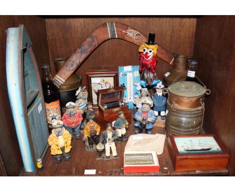 A quantity of maritime collectables including a copper ship's light, two reproduction ship's lights, small telescope and sext