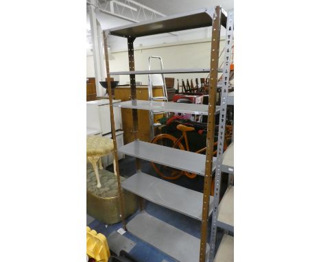 A Metal Workshop Shelf Unit, 87cm Wide 