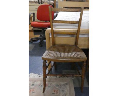 A Cane Seated Ladder Back Bedroom Chair 