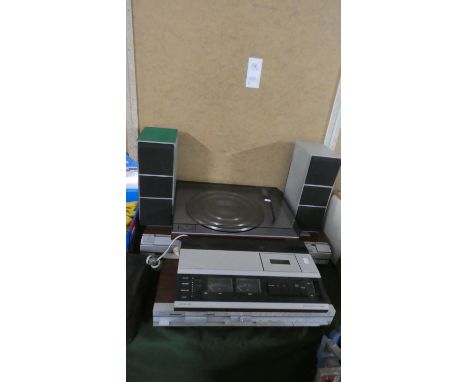 A Collection of Bang and Olufsen Hi Fi Equipment to Include Beogram 1100 Record Player, Cassette Deck, Tuner Etc, Some Plugs 