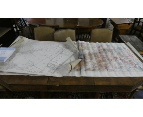 Two Framed Ordnance Survey Maps, Llanidloes and a Map for 'South Wales and the Border' in 14th Century by William Reece 