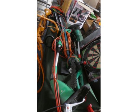 A Collection of Garden Tools to Include Leaf Blower Strimmer, Hedge Cutter Etc 