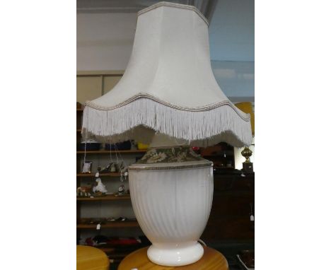 A Large Ceramic Table Lamp and Shade, Total Height 68cm 