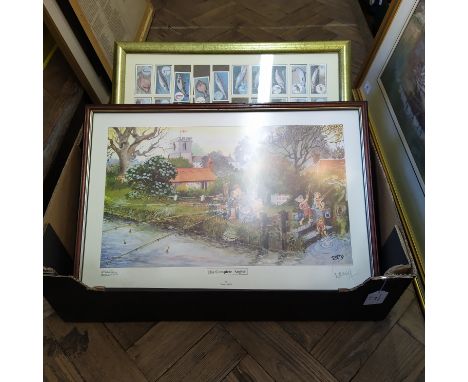 Framed Will's cigarette cards 'Fish and Boat' series, framed Stephen Mitchell &amp; Sons angling series, two small additional