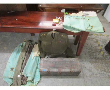 A selection of military items to include two WWII Defence medals, one in OHMs box named to J W Jeffrey, Soldiers Service and 