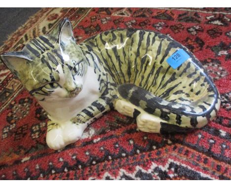 A 1980's Studio Six of Fulham, ceramic model of a cat, design Seneshall, signed A Short 