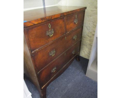 A George III mahogany four drawer chest, on bracket feet 36 H x 35 1/2 W 