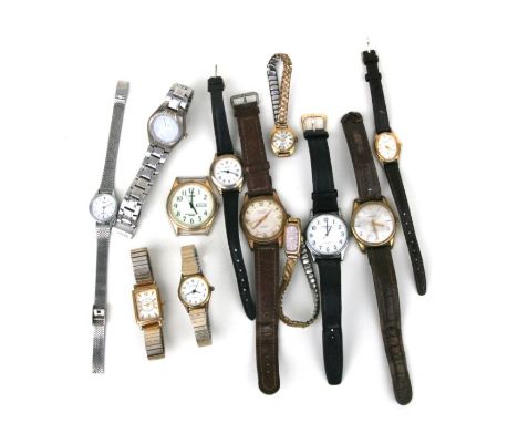 A group of gentleman's and ladies vintage wristwatches.