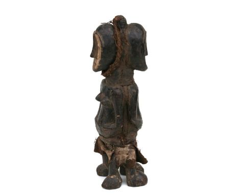 African Art / Tribal Art: A Lega Janus group, one male and one female. 36cm high : Provenance: Part of the Peran Dachinger (s