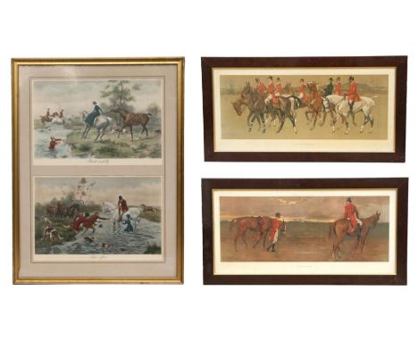 A pair of Lionel Edward coloured hunting prints 'On the Way to the Meet' and 'Returning Home', framed &amp; glazed, 61 by 28c