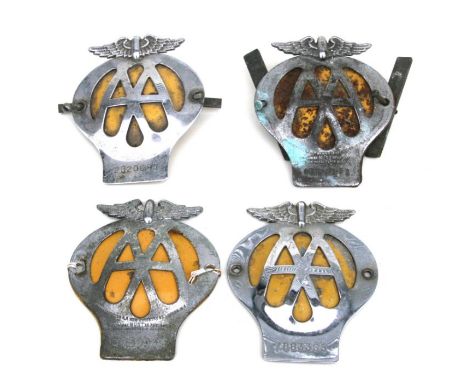 Four Automobile Association (AA) members badges (4).