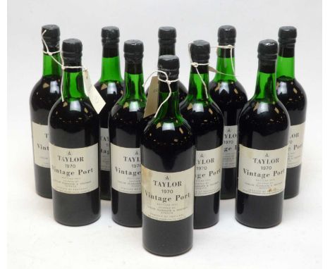Taylors Vintage Port 1970, 10 bottles Shipped by Taylor Fladgate &amp; Yeatman.