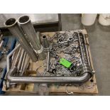 LOT OF PALLET , stainless steel tri-clamps, fittings, piping