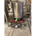 Muller 530 liter single wall stainless steel tank with lid mounted on Western scale platform , model