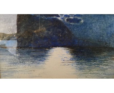 J. R. SPENCER STANHOPE, framed, unsigned, watercolour study inscribed to verso 'Effect from Brunier' 10cm x 16.5cm.