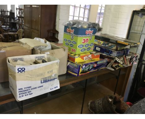 A large collection of Scalextric and Hornby railway sets plus spare track etc.