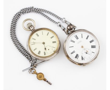 A R. Marsh, Birmingham, key wind open face pocket watch, the white enamel dial having hourly Roman numeral markers with minut