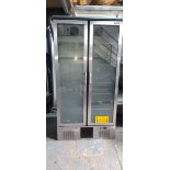 COMMERCIAL GAMKO DOUBLE GLASS DOOR DISPLAY FRIDGE 500L CATERING EQUIPMENT DRINKS